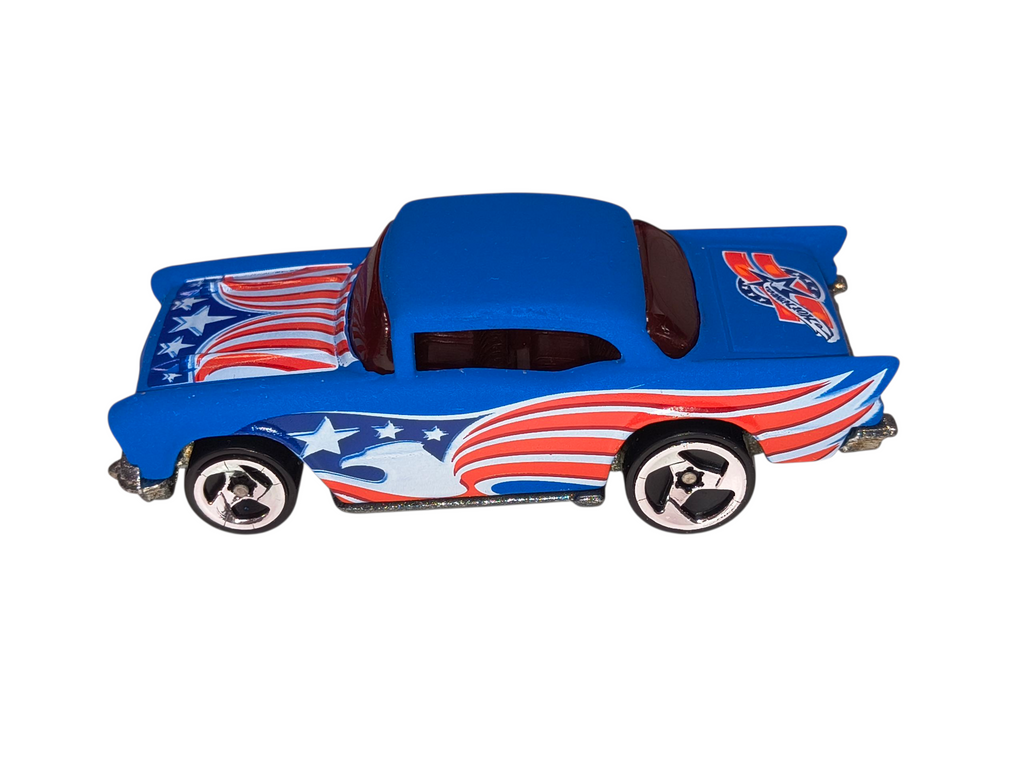 2004 Mattel Hot Wheels Star Spangled 2 1957 Chevy Bel Air 3/5 #125 image 2