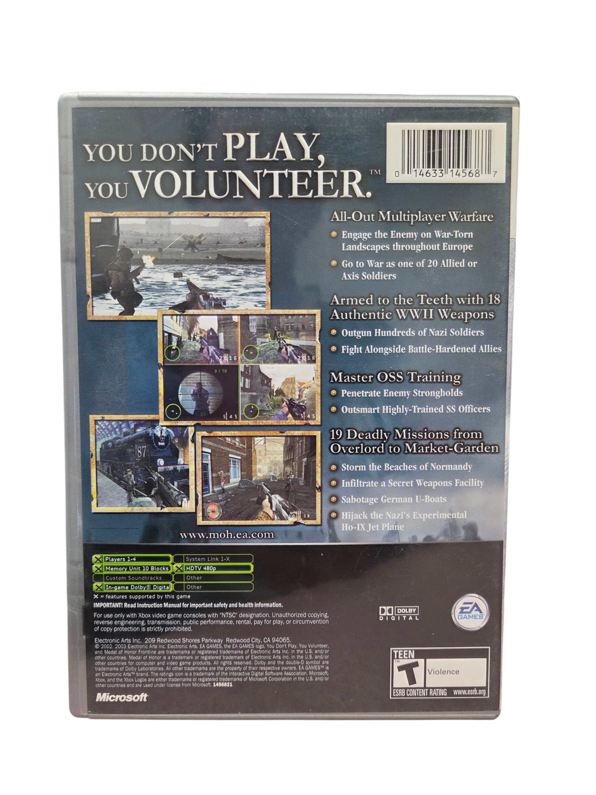 2003 EA Medal of Honor Frontline Platinum Hits Microsoft Xbox CIB image 3