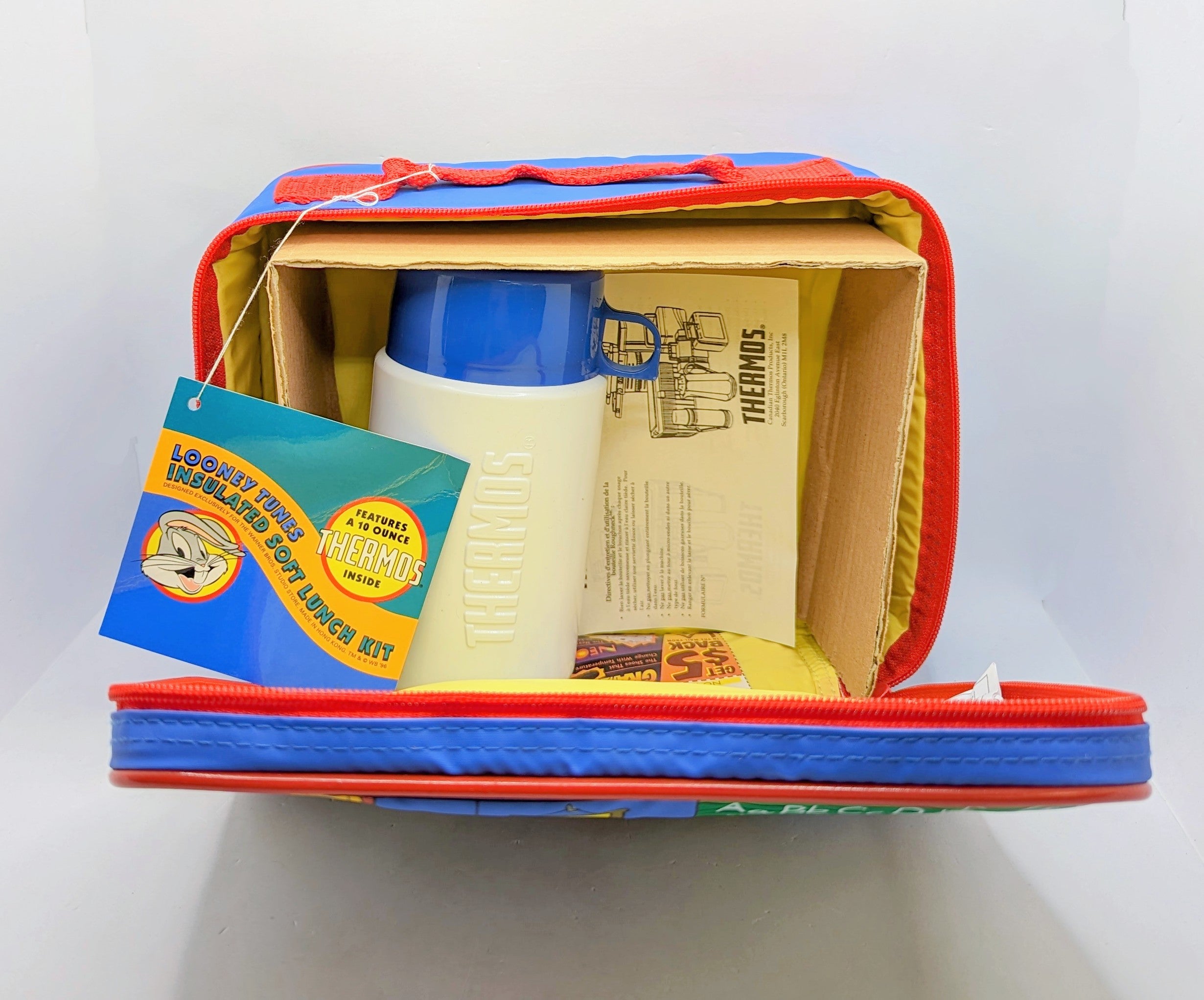 1995 Warner Store Looney Tunes Classroom Vinyl Lunch Box Taz Bugs Daffy Wiley image 3