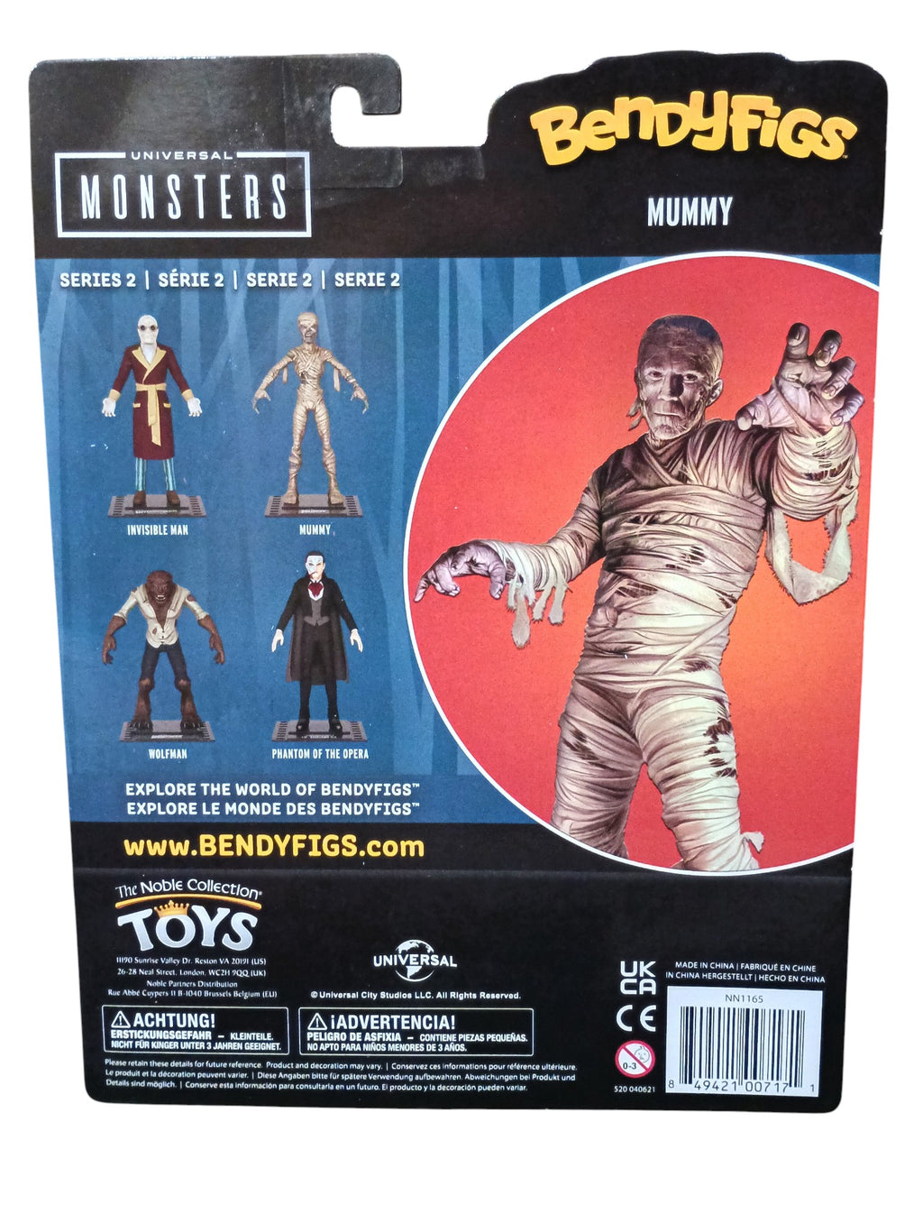 Noble Toys Universal Monsters Mummy Bendyfigs Bendable Figure image 2
