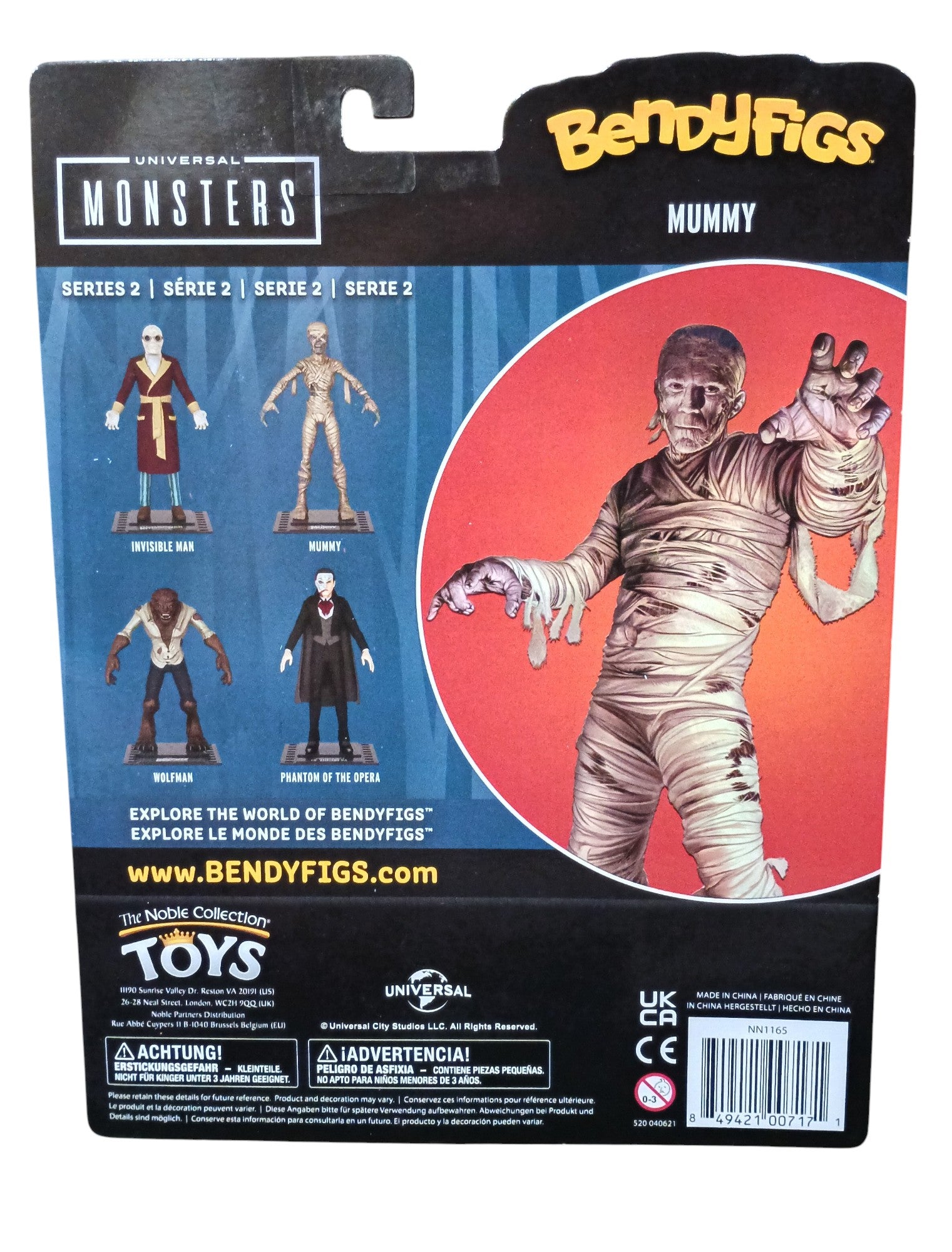 Noble Toys Universal Monsters Mummy Bendyfigs Bendable Figure image 2