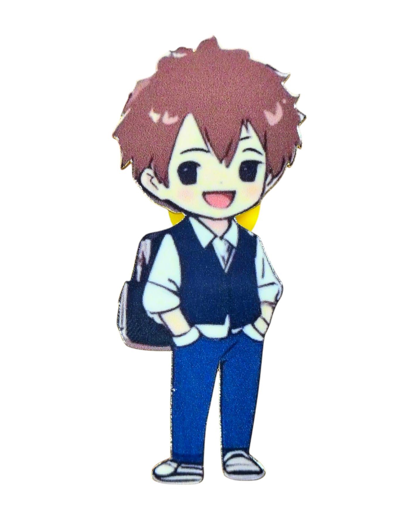 Generic Chibi Anime High School Boy Character Enamel Pin