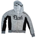 Victoria's Secret Pink Perfect Full Zip Hoodie Marl Gray and Black Size Medium