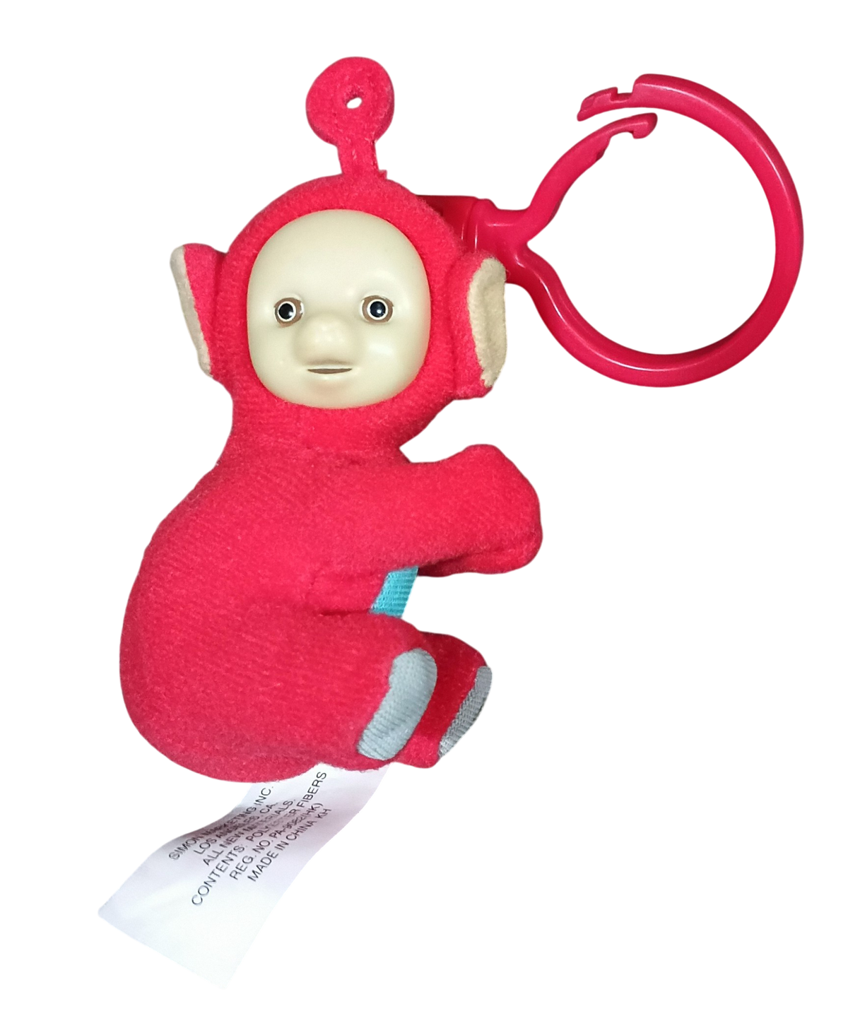 2000 McDonald's Happy Meal Teletubbies Red Po Plush Pencil Grabber Bag Clip