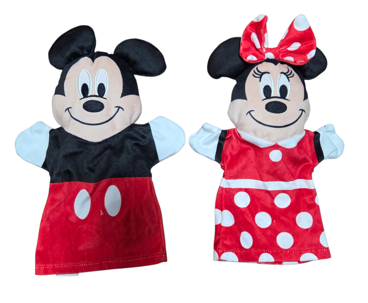 Disney Baby Melissa And Doug Minnie & Mickey Mouse Plush Hand Puppets Set Lot 2