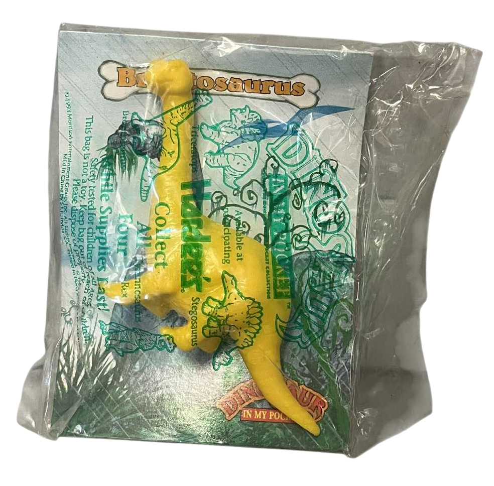 1993 Hardees MEG Dinosaur In My Pocket Yellow Brontosaurus Fig Toy