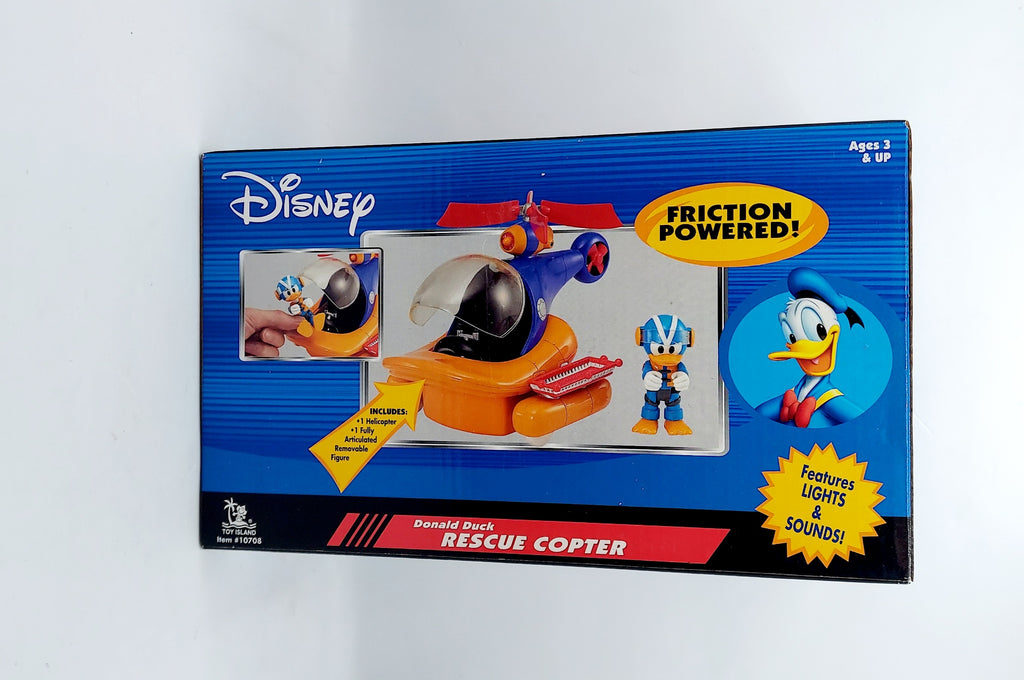 Toy Island Disney Donald Duck Rescue Copter Friction Powered Light Sounds image 4