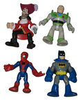 Mixed Lot Of Poseable Captain Hook, Batman, Spider-Man & Buzz Lightyear