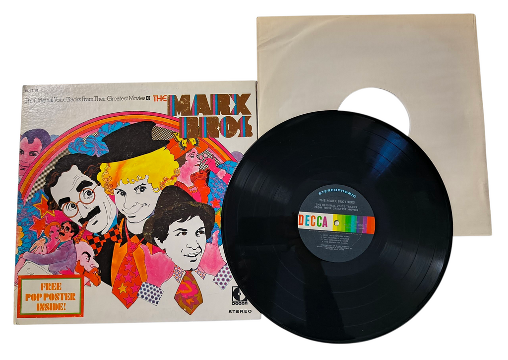 1969 Decca Marx Brothers Original Voice Tracks Greatest Movies Record w/ Poster