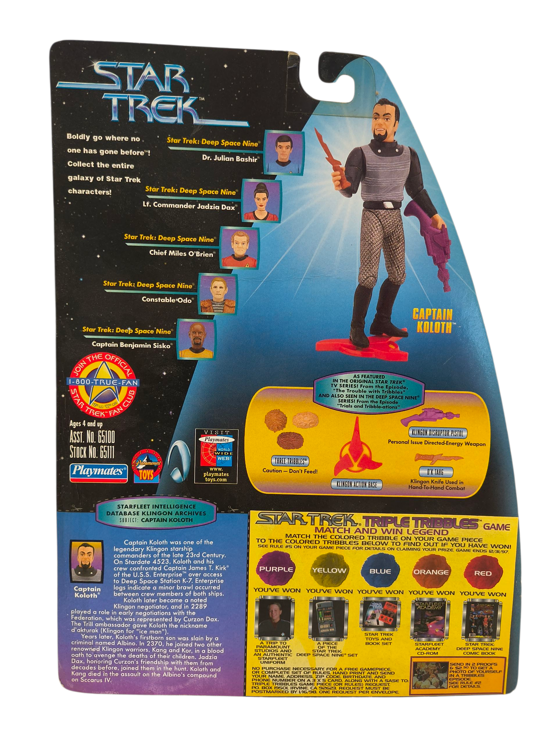 1997 Playmates Star Trek TOS Warp Factor Series Captain Koloth 5" Figure image 2