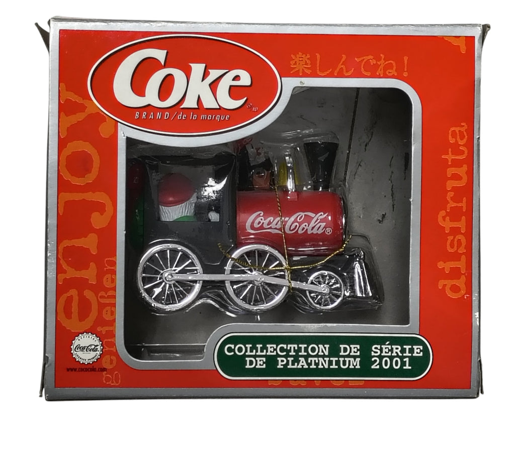 2001 Coca-Cola Bear On Train Trim a Tree Platinum Series Collection Ornament image 2