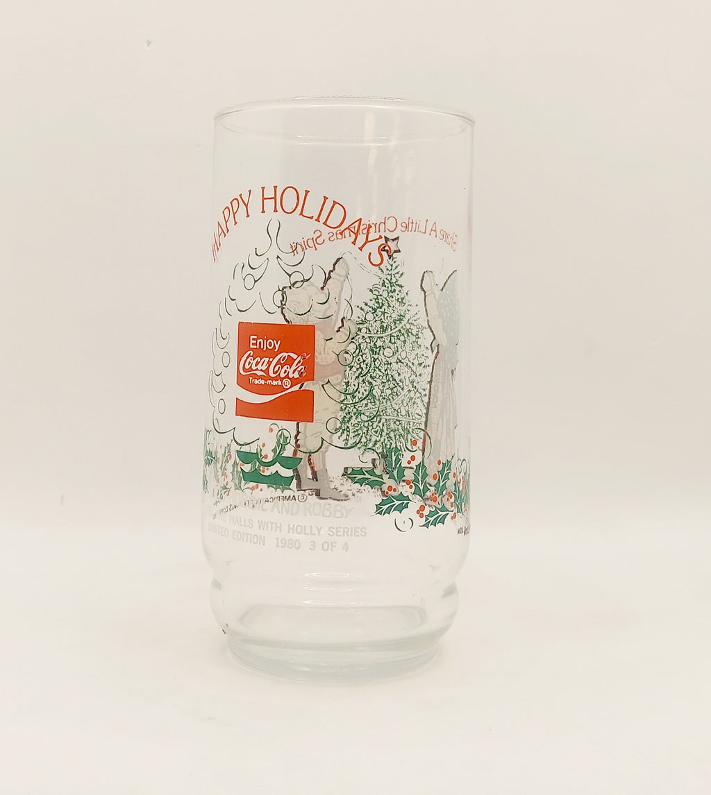 1980 Coca Cola Holly Hobbie And Robbie Happy Holidays Glass image 2