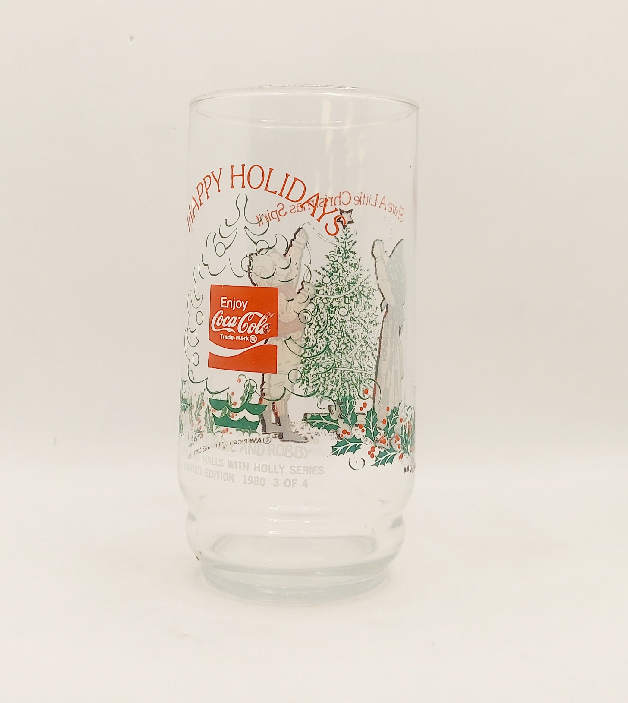 1980 Coca Cola Holly Hobbie And Robbie Happy Holidays Glass image 2