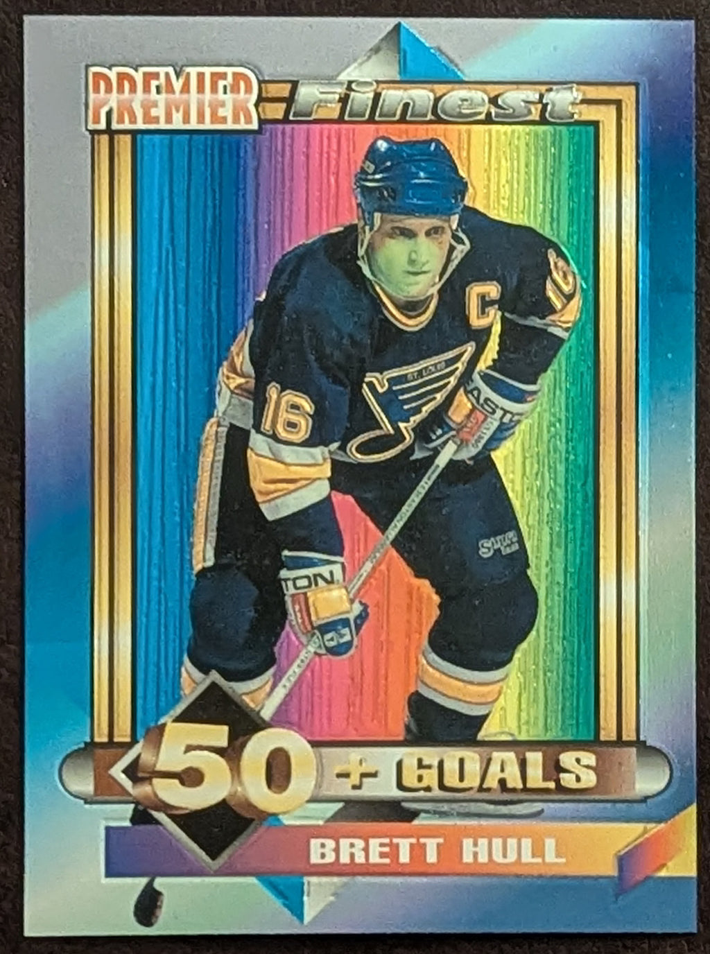 1994-95 Topps Premier Finest Brett Hull St. Louis Blues Stars Red Wings HOF
