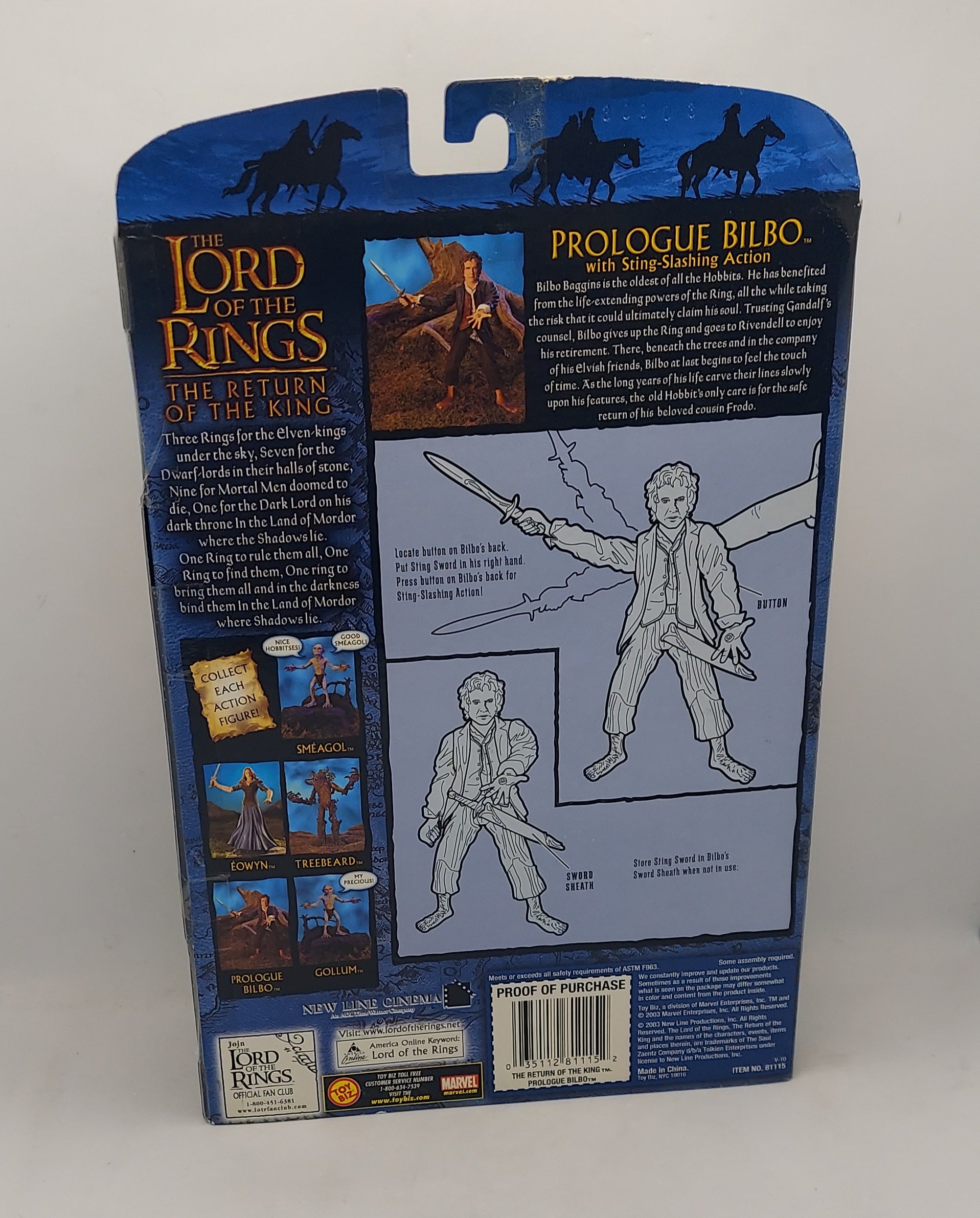 2003 Toy Biz Lord of the Rings: Prologue Bilbo Return of the King image 2