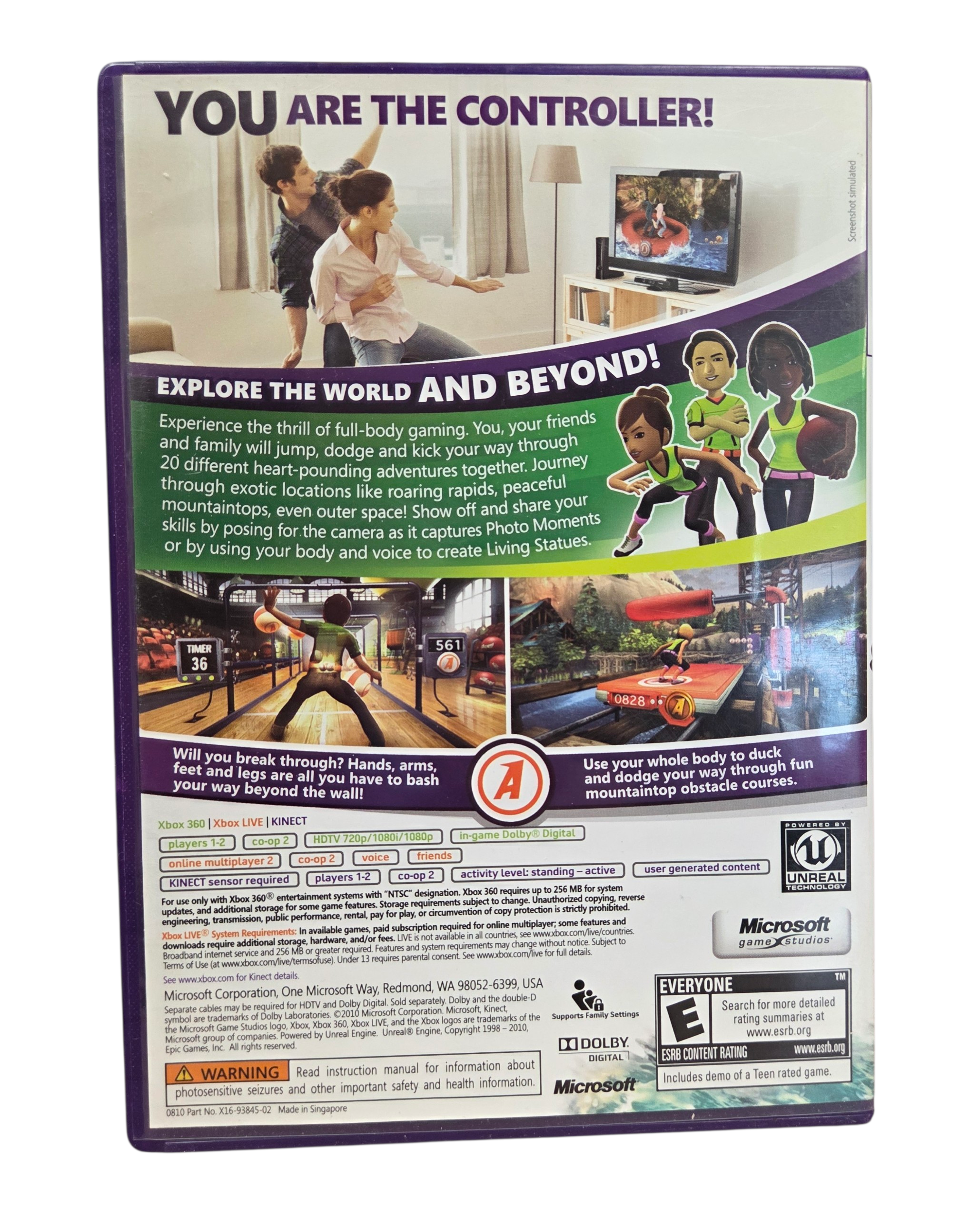 2010 Microsoft Kinect Adventures Xbox 360 w/ Sensor Calibration Card image 3