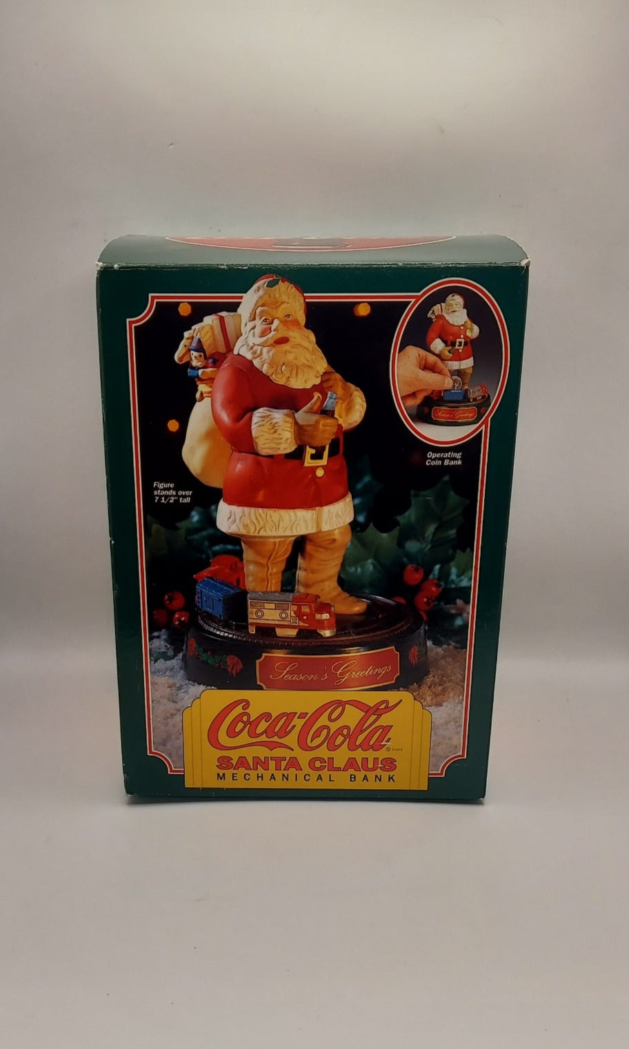 1993 Coca Cola Santa Claus Mechanical Coin Bank 8"