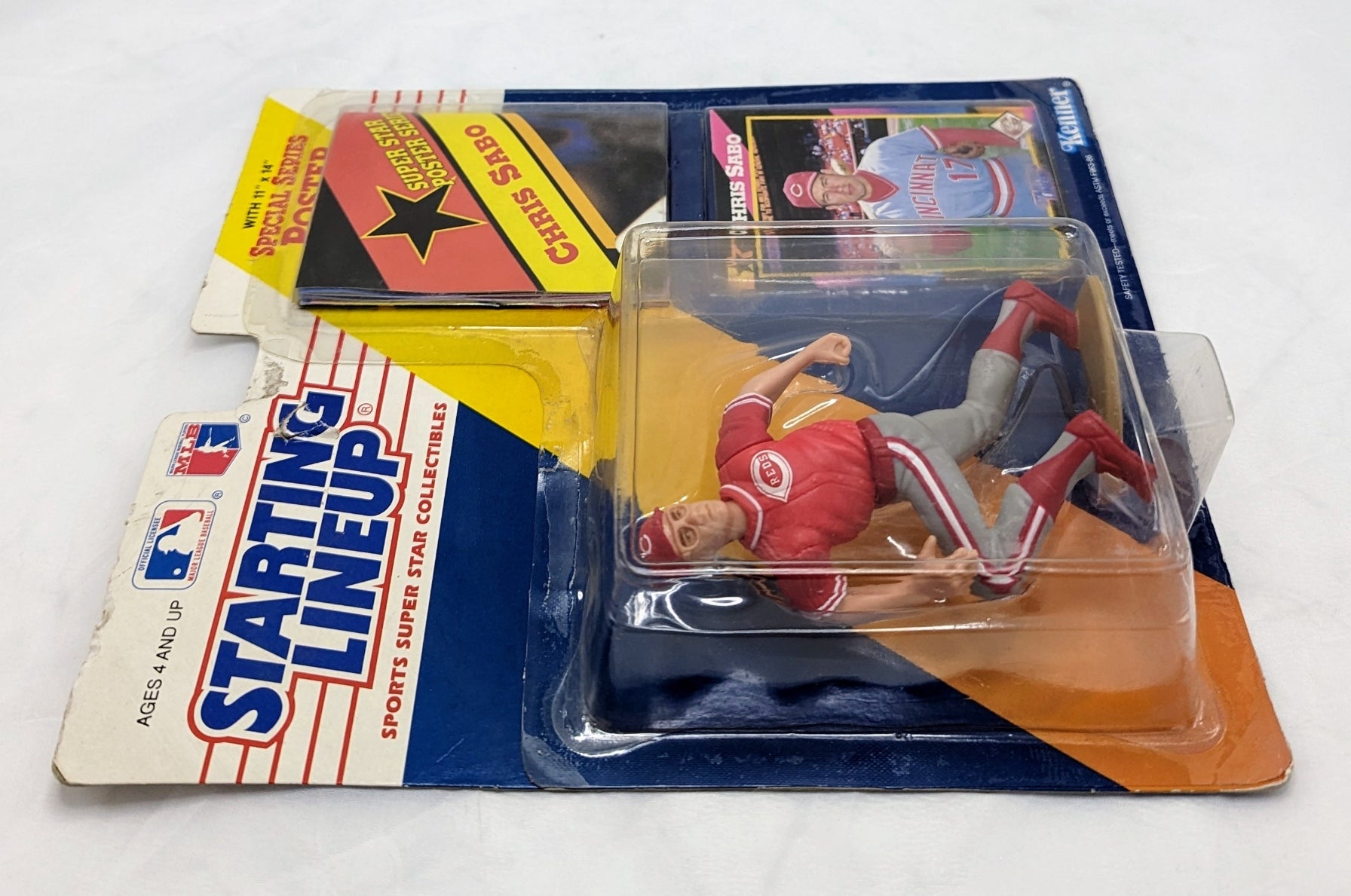 1992 Kenner Starting Lineup Chris Sabo Cincinnati Reds Figure image 4