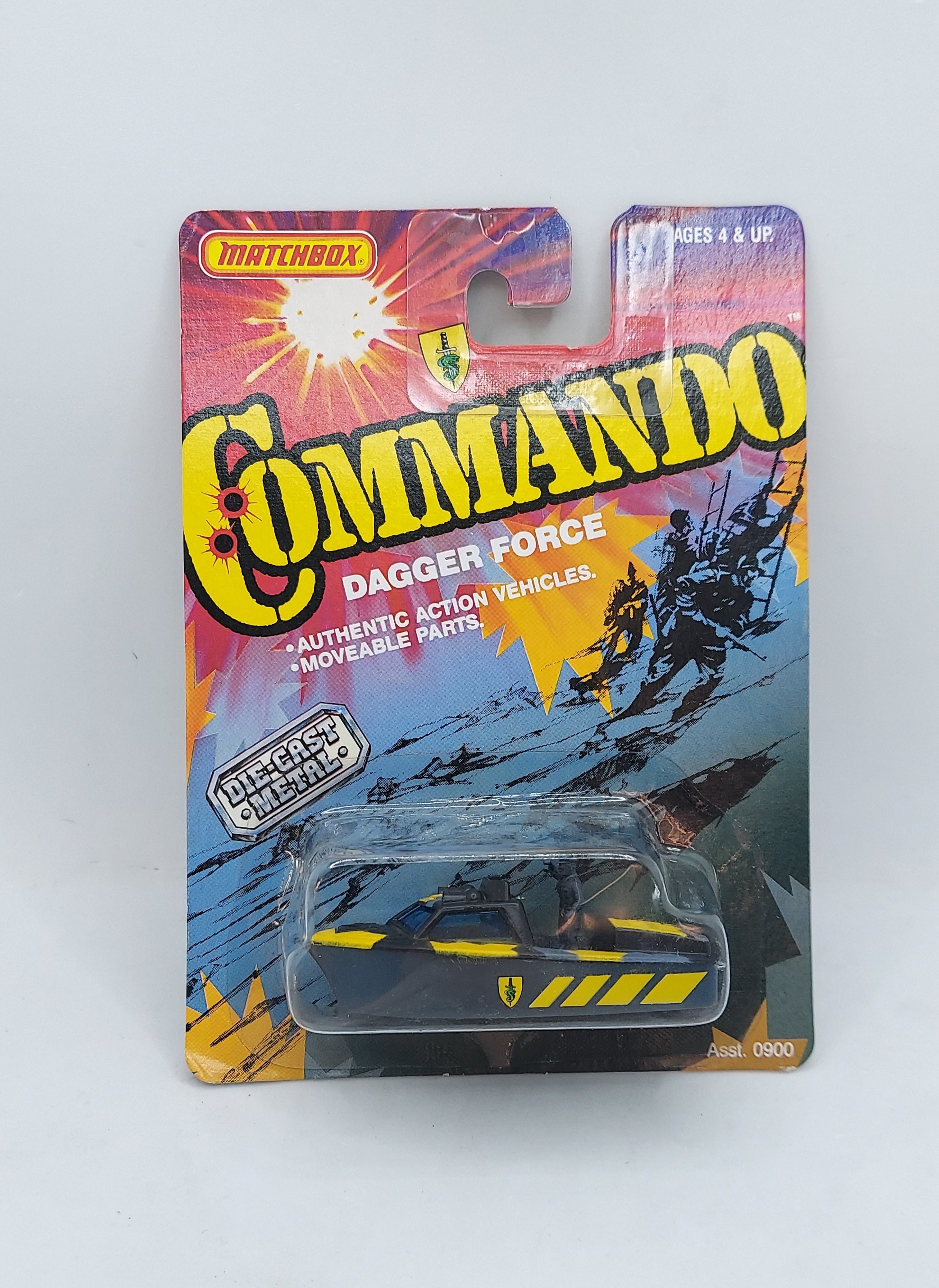 1988 Matchbox Commando Dagger Force Police Launch Boat
