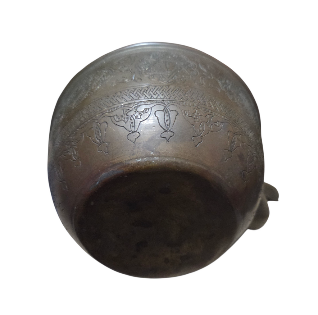19th Century Middle Eastern Or Persian Hand Hammered Copper Or Brass Teapot image 6
