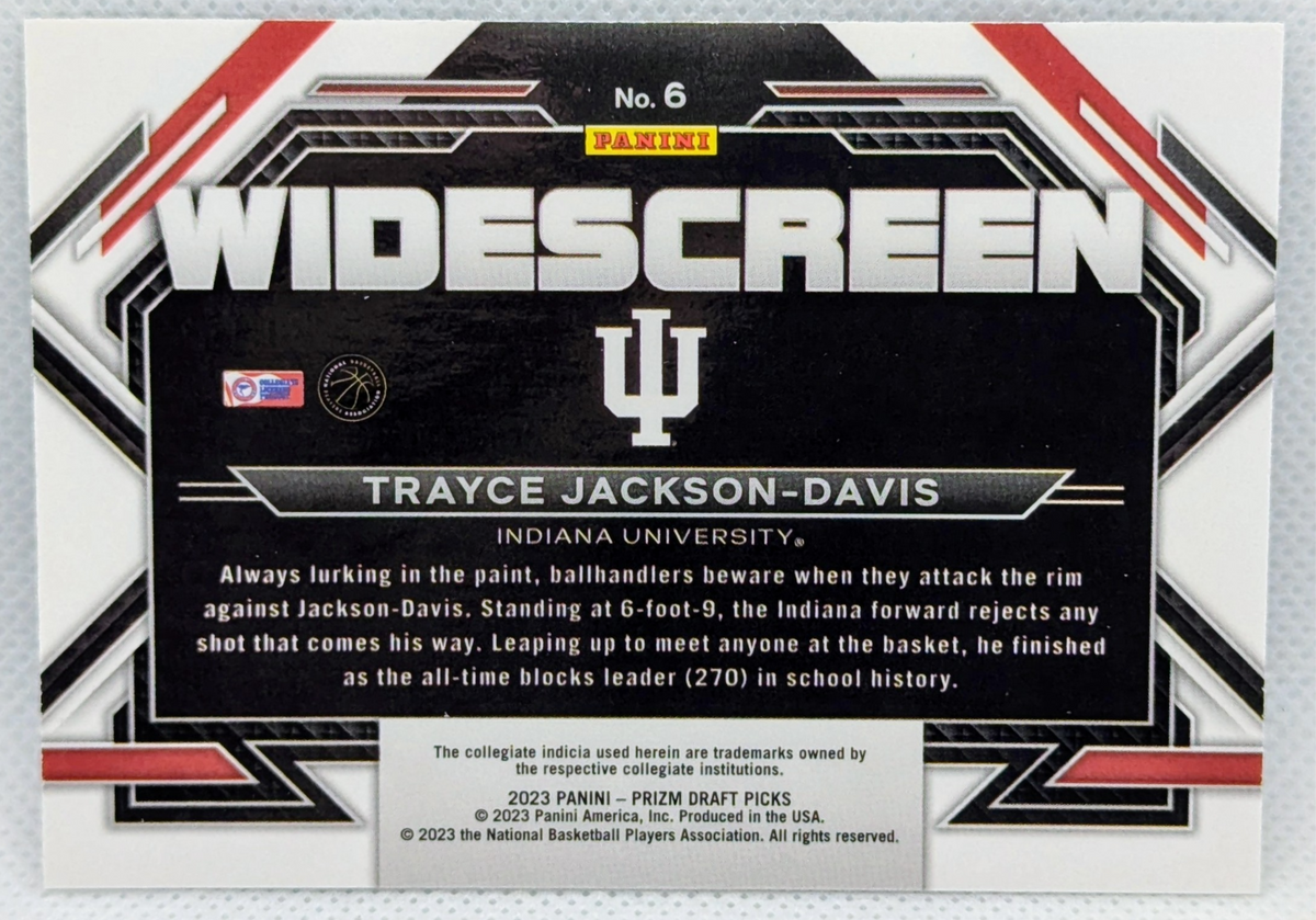 2023-24 Panini Prizm Draft Picks Widescreen Trayce Jackson-Davis Indiana #6 image 2