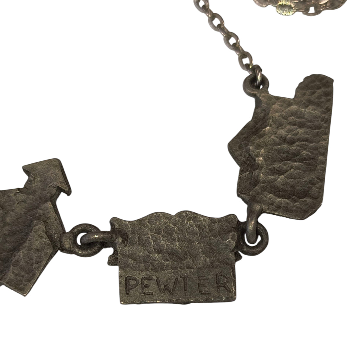Vintage Old West Town Pewter Charm Necklace image 3