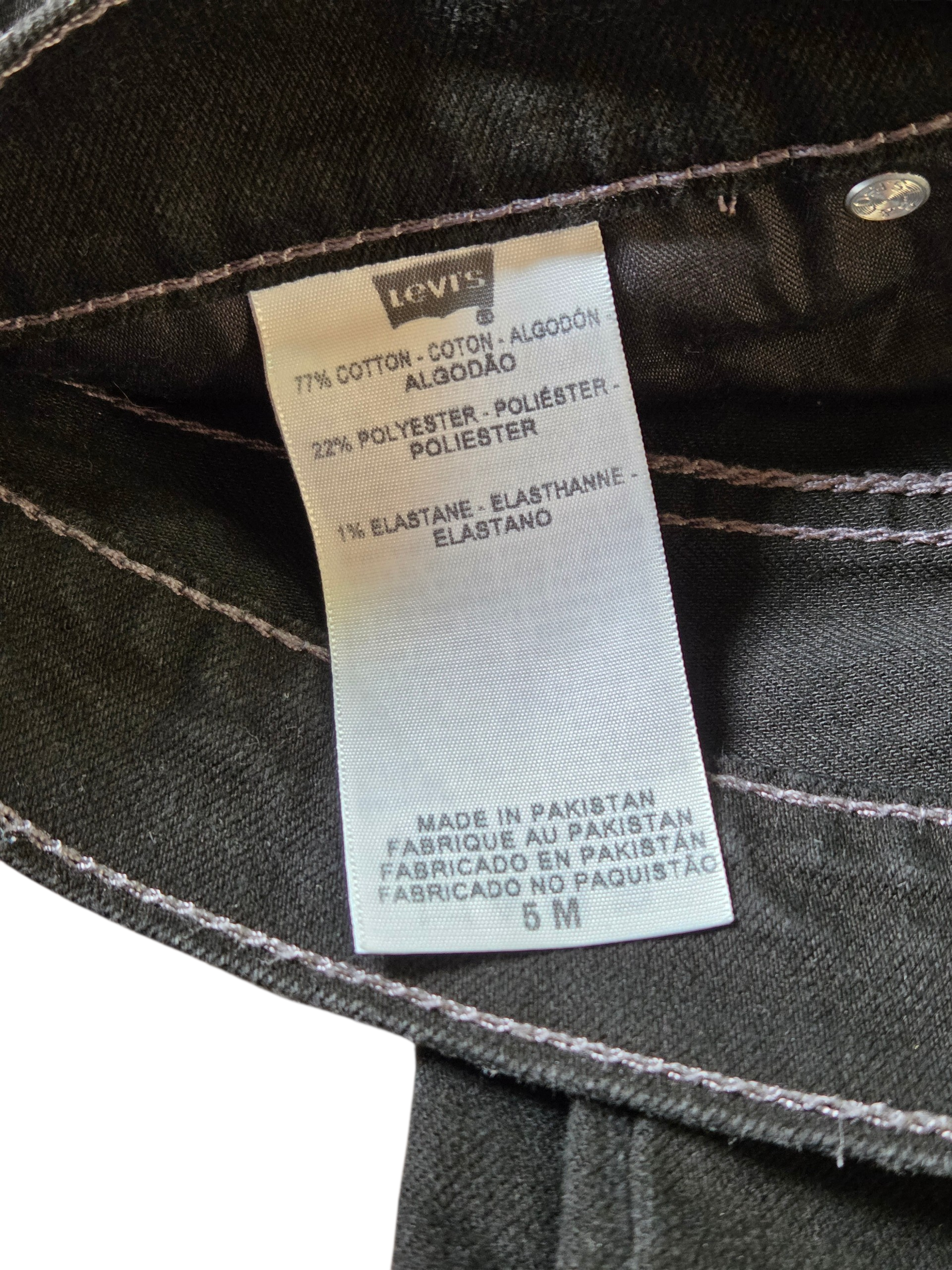 Levi Strauss & Co 524 Too Superlow Black Jeans Size 7M Womens image 4