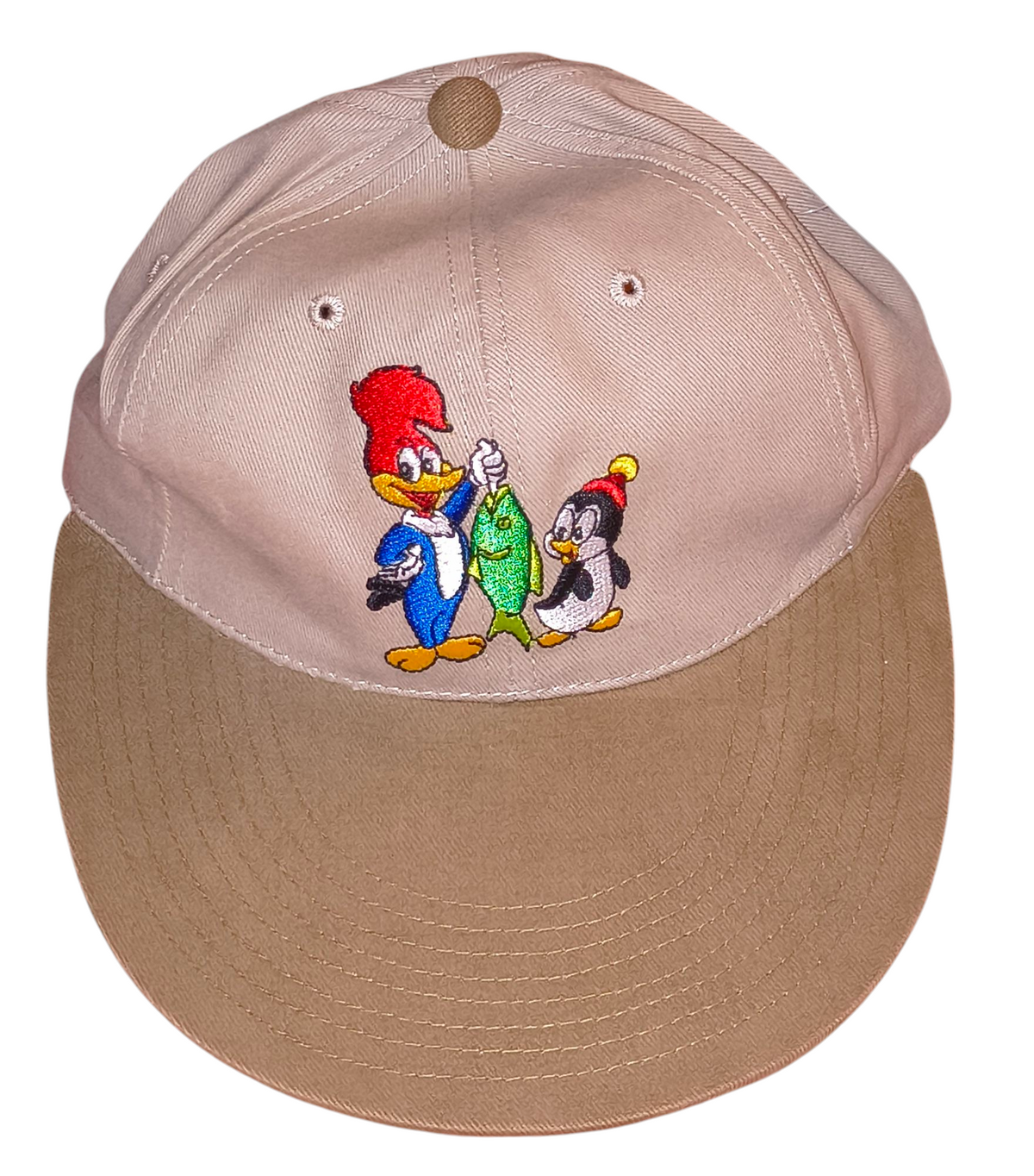 1993 American Needle Toons Lantz Woody Woodpecker Chilly Willy Fishing Hat