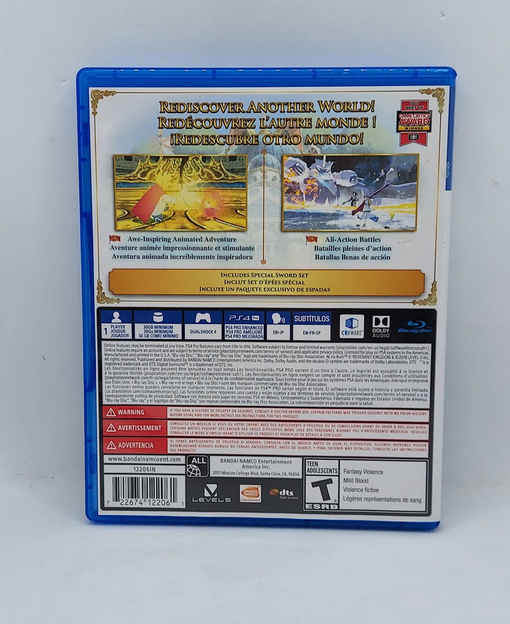 2018 Ni No Kuni 2 II Revenant Kingdom One Edition PS4 Sony PlayStation 4 image 3