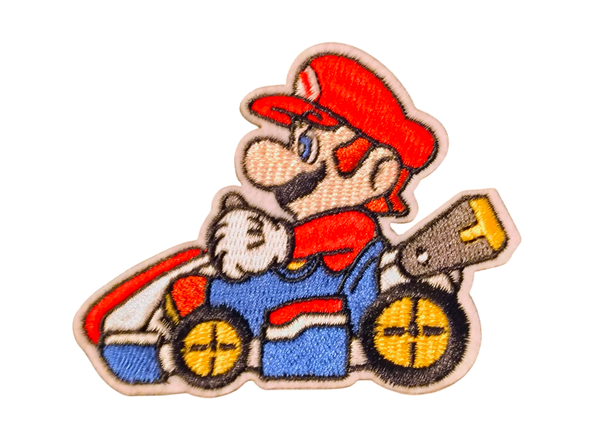 Nintendo Super Mario Kart - Mario Embroidered Iron On 3.5" Patch