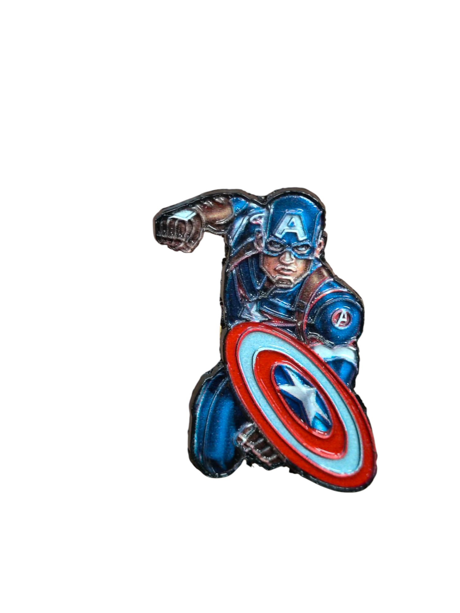 Marvel Captain America Action Pose With Shield Character Enamel Pin