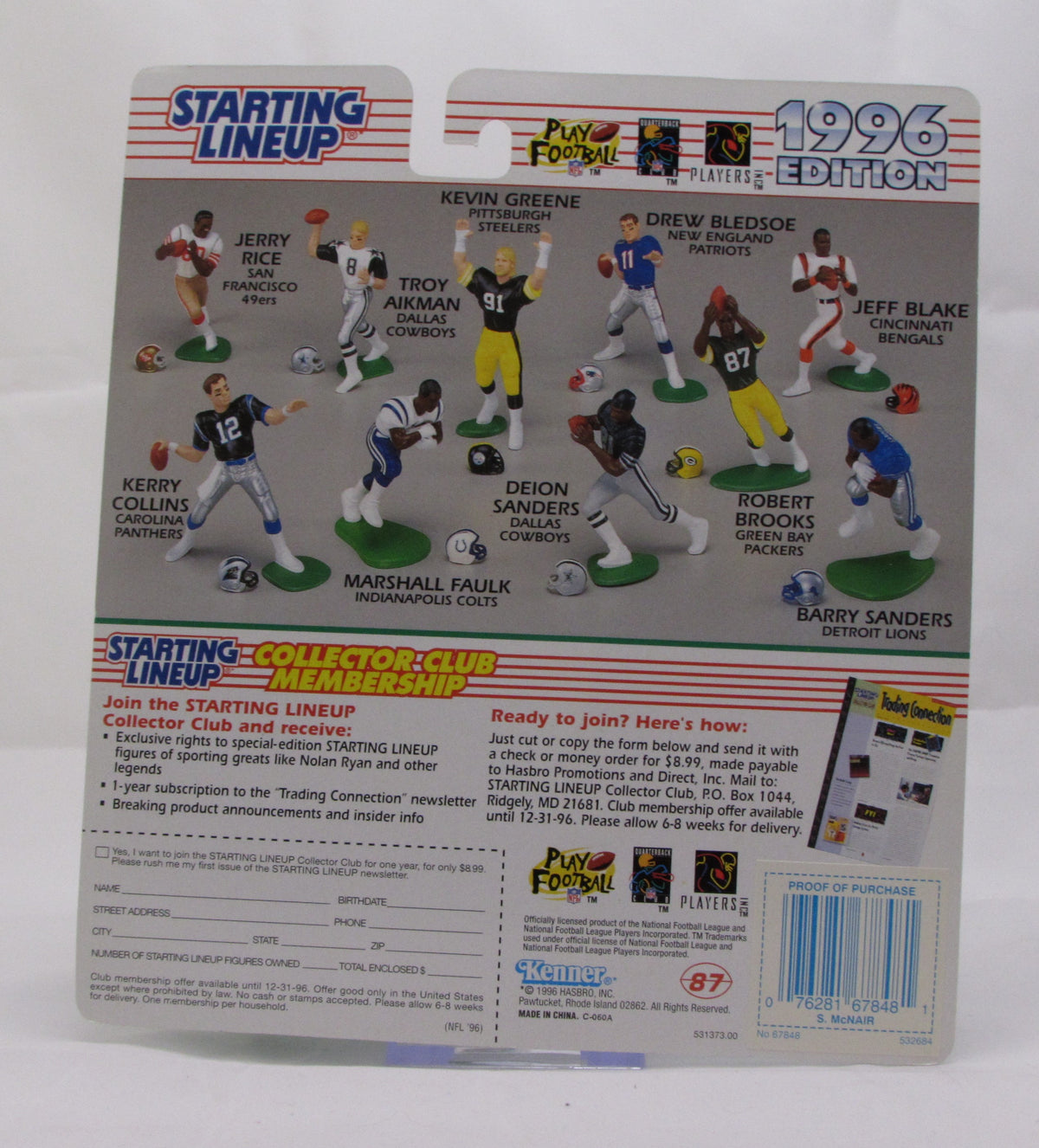 1996 Starting Lineup Steve Mcnair Houston Oilers Football Figure image 2