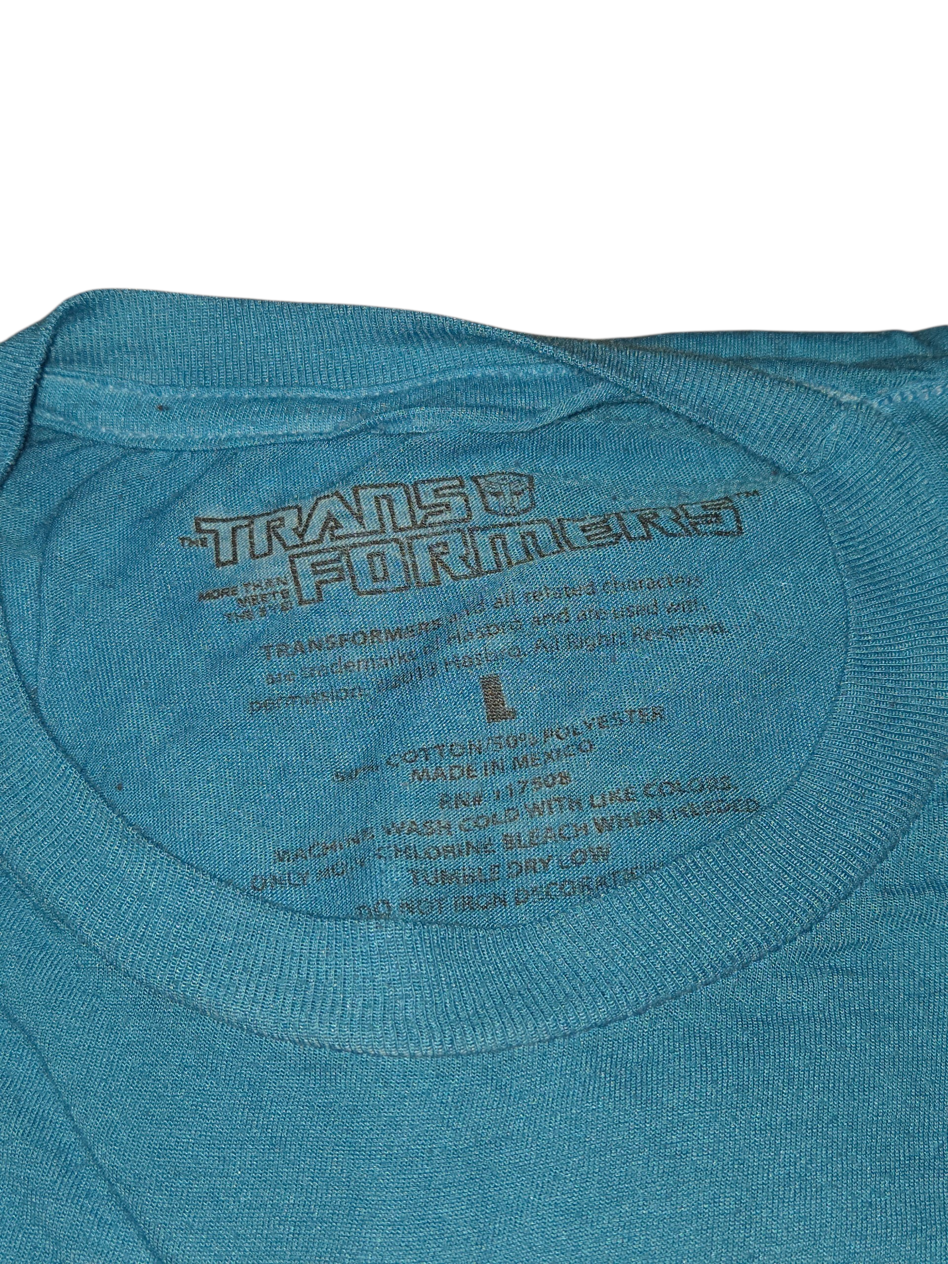Transformers Optimus Prime 1984 Burn Out Sheer Blue T-Shirt Size Large image 3