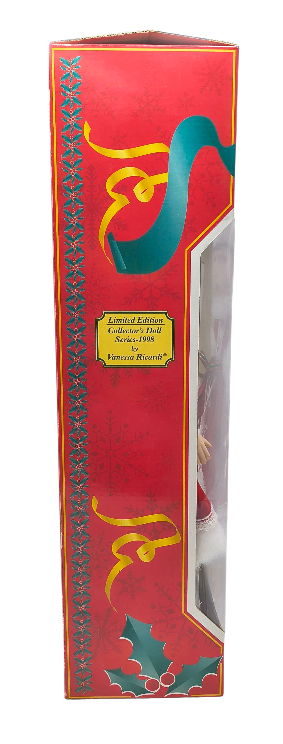 1998 Vanessa Ricardi Limited Porcelain Doll 16" Red Christmas Dress image 3