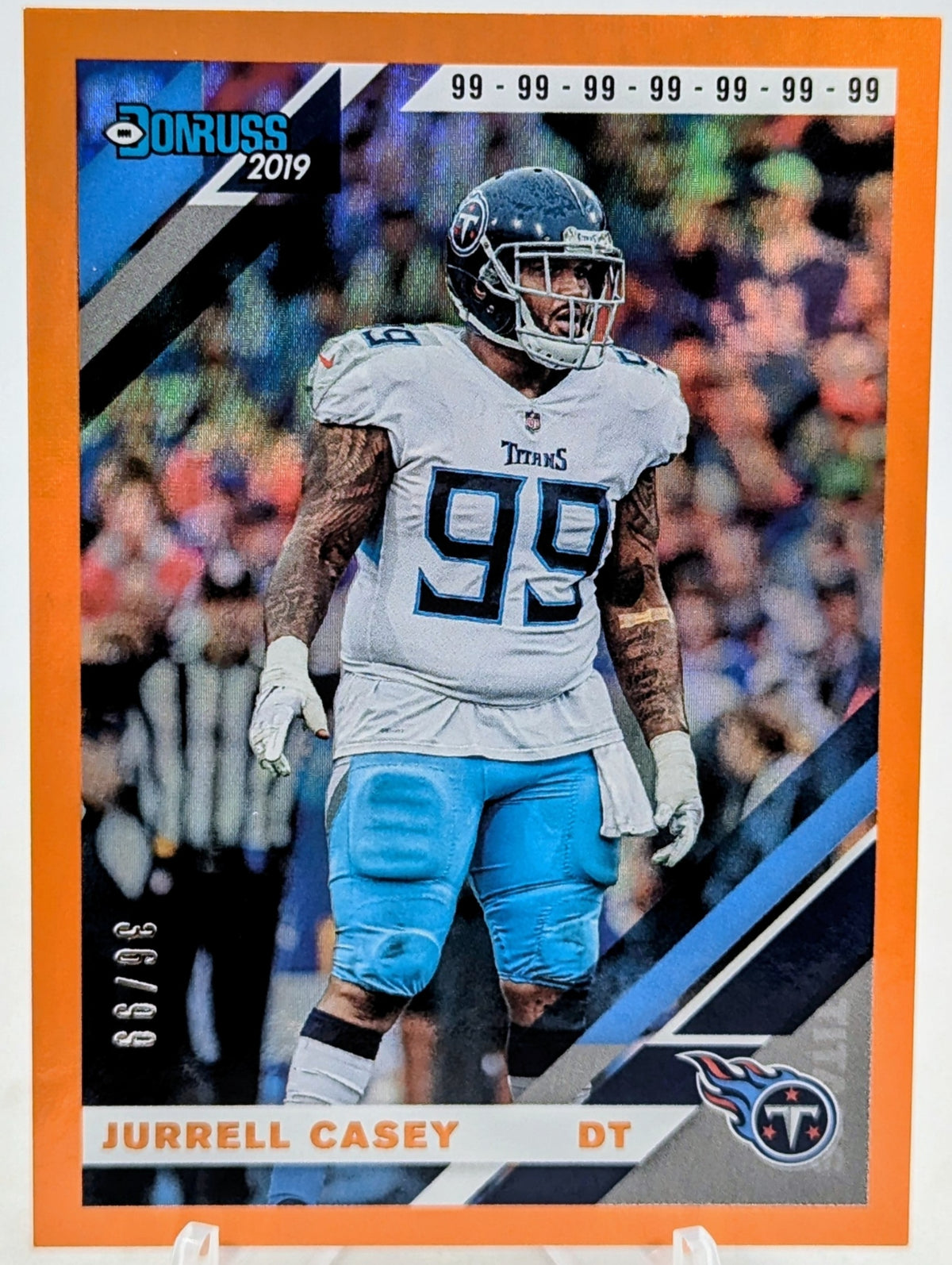 2019 Panini Donruss #246 Jurrell Casey Titans /99 Orange Jersey Number Parallel