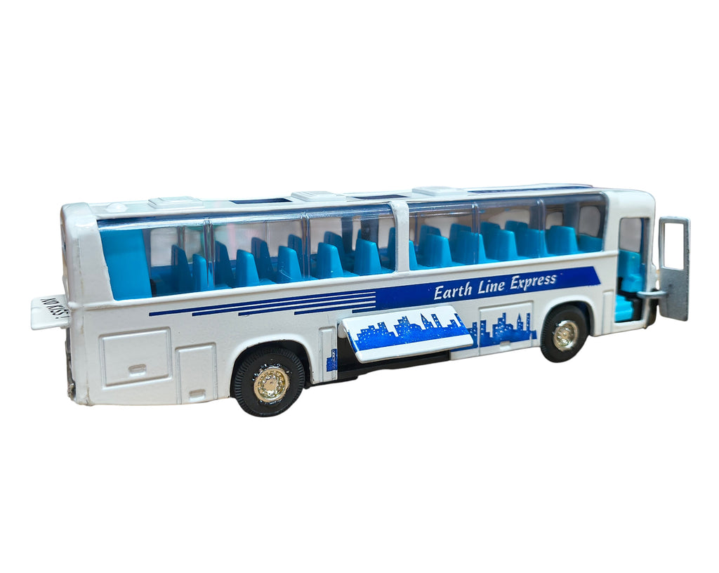 Earth Line Express Diecast Pull Back Transit Bus Doors Open 7.5" image 6