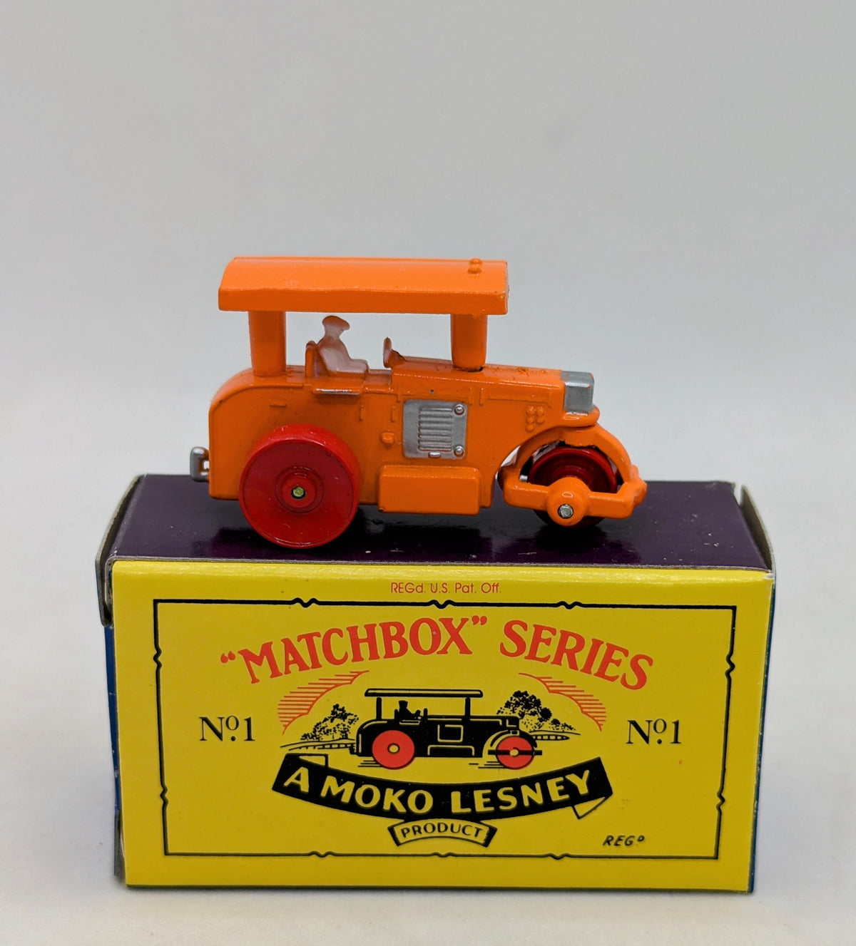 1988 Moko Lesney Matchbox Series No. 1 Steamroller Diecast With Box image 2