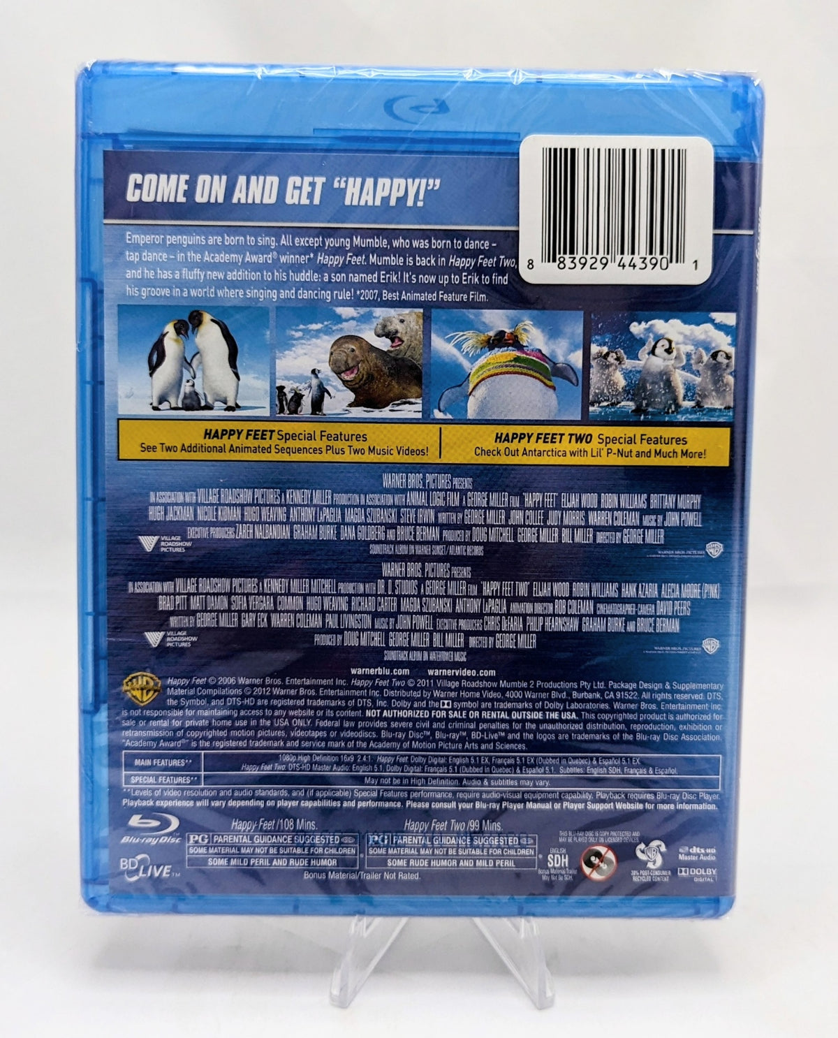 2013 Happy Feet 1 & 2 Blu-Ray Movie - Sealed image 2