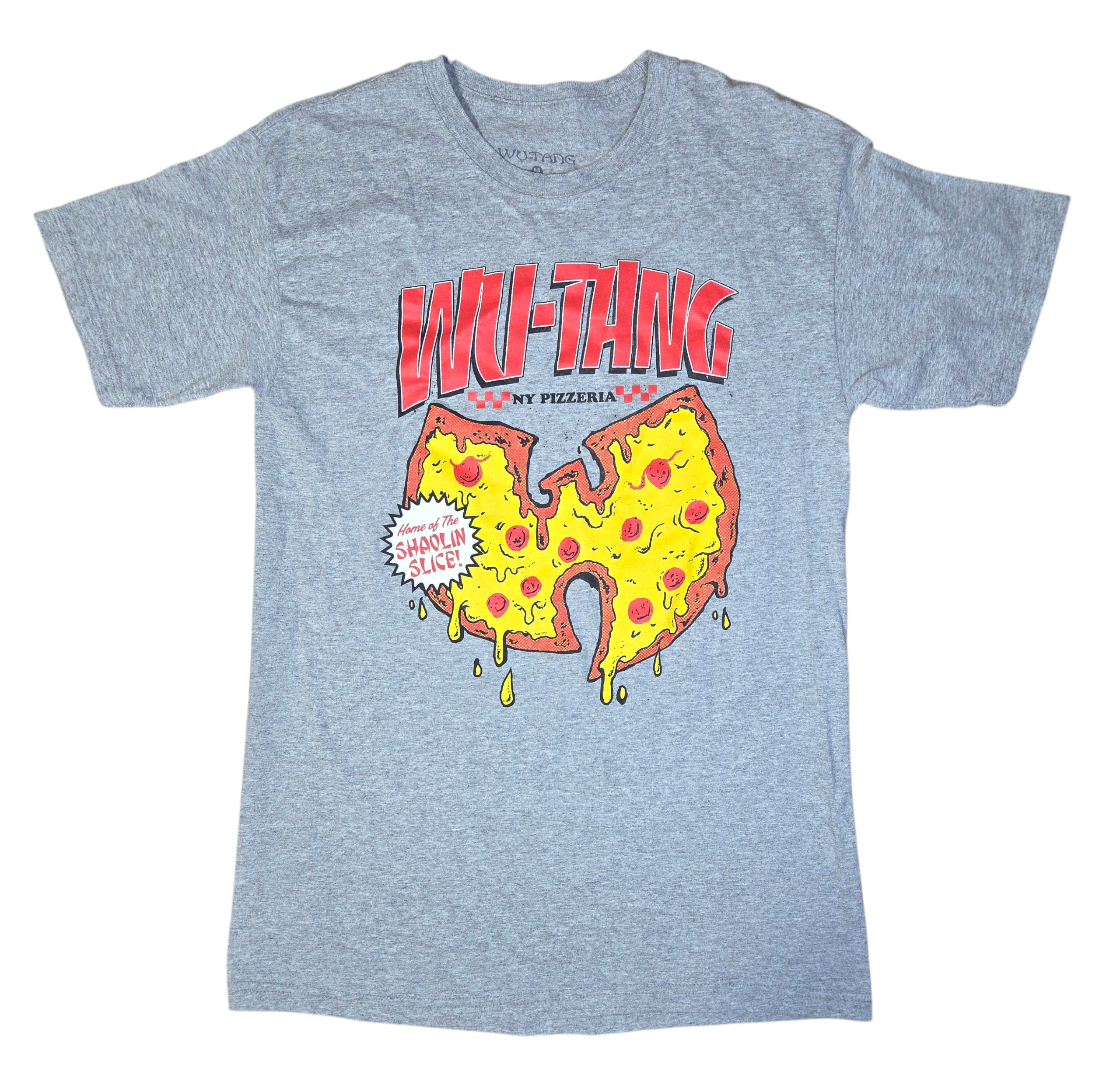 Spencers Wu-Tang NY Pizzeria Home Of Shaolin Slice Grey T-Shirt Size Medium