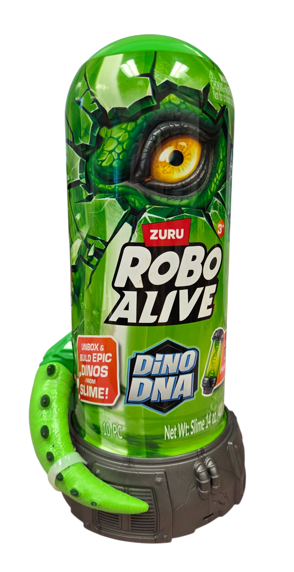 Zuru Robo Alive Dino DNA Get Dinos from Slime! Light Up DNA Helix Spine Green