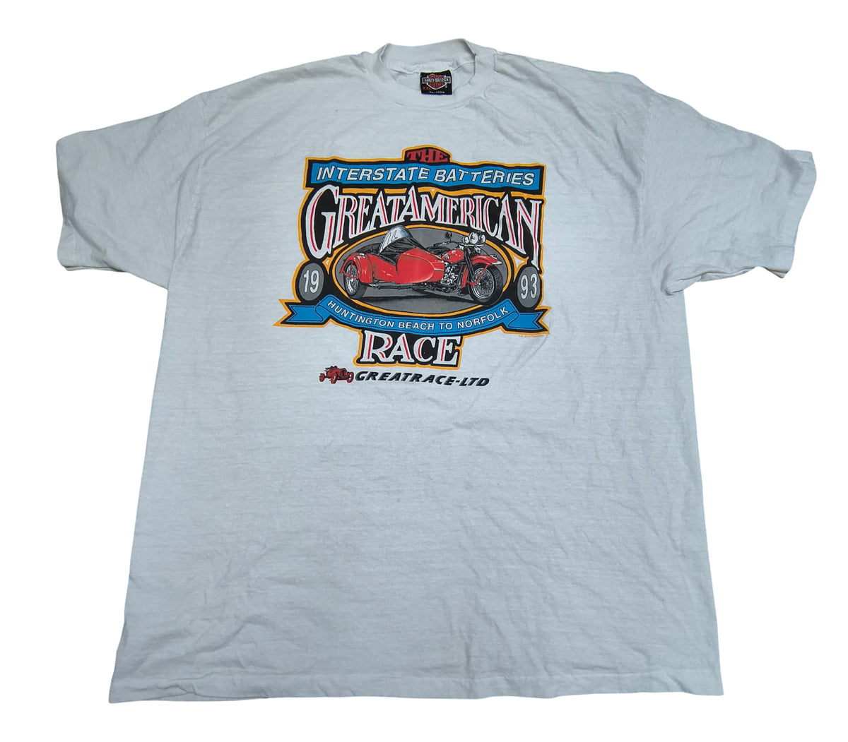 1993 Harley Davidson Interstate Batteries Great American Race Mens XXL T-Shirt