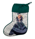 1995 Hallmark Barbie Holiday Forest Green Satin Christmas Stocking