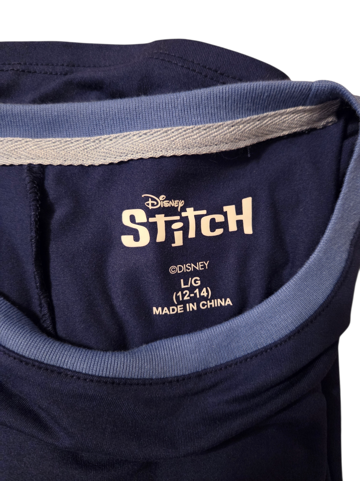 Disney Stitch Sitting Sleep Gray Blue T-shirt Size Girls L 12-14 image 3