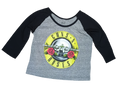 Bravado Guns N Roses Appetite 4 Destruction Black Gray 3/4 Sleeve Crop T-Shirt M