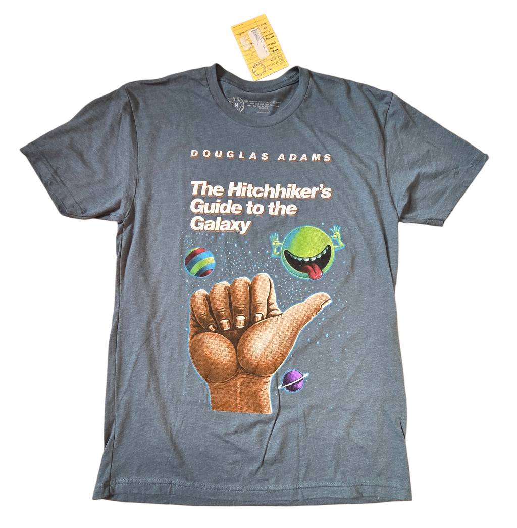 Out Of Print Douglas Adams The Hitchhikers Guide To The Galaxy T-Shirt Medium