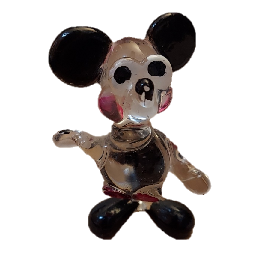 Vintage Mickey Mouse Blown Glass 2.5" Figurine