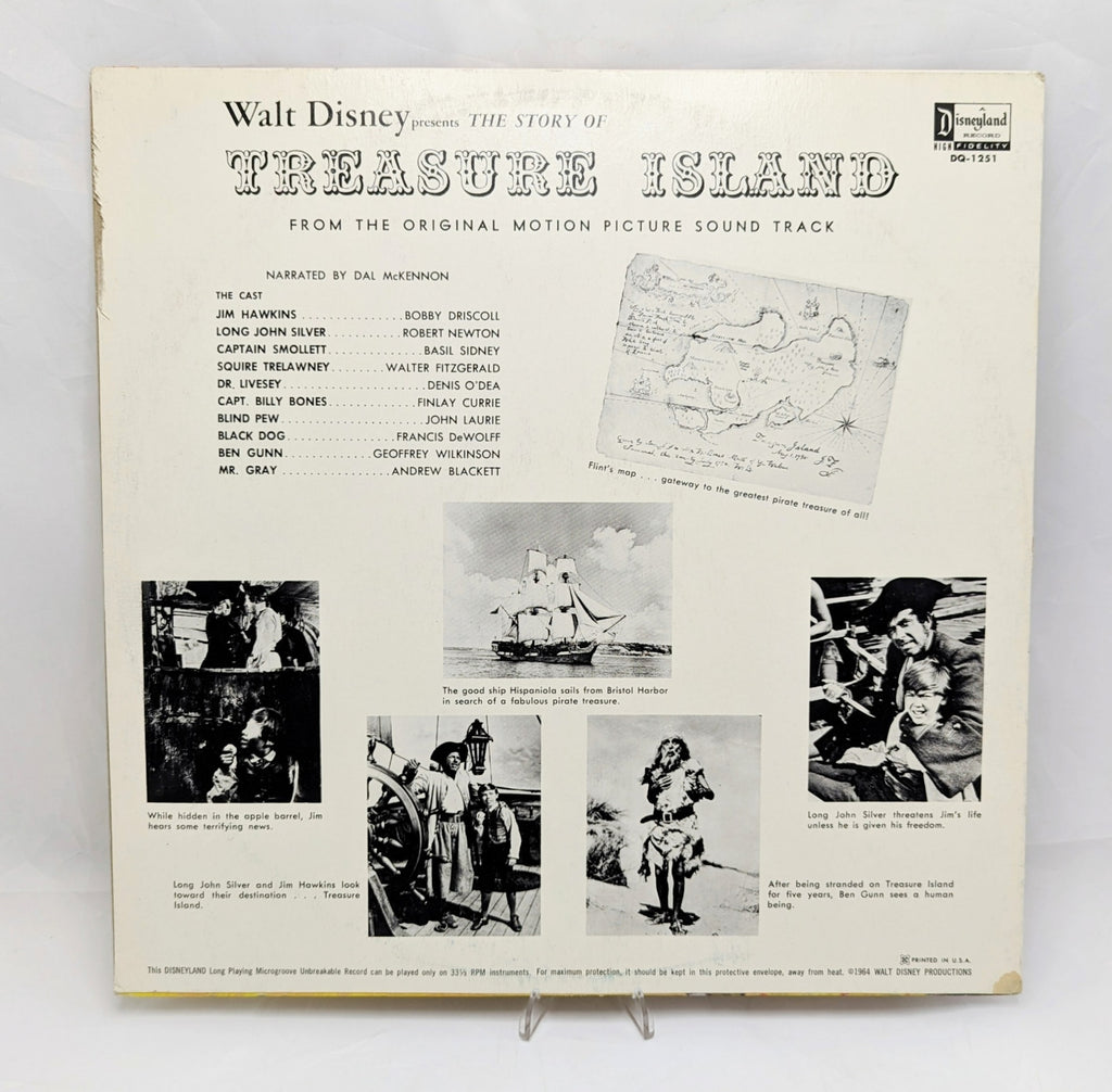1964 Walt Disney Presents The Story Treasure Island Vinyl Record DQ-1251 image 2