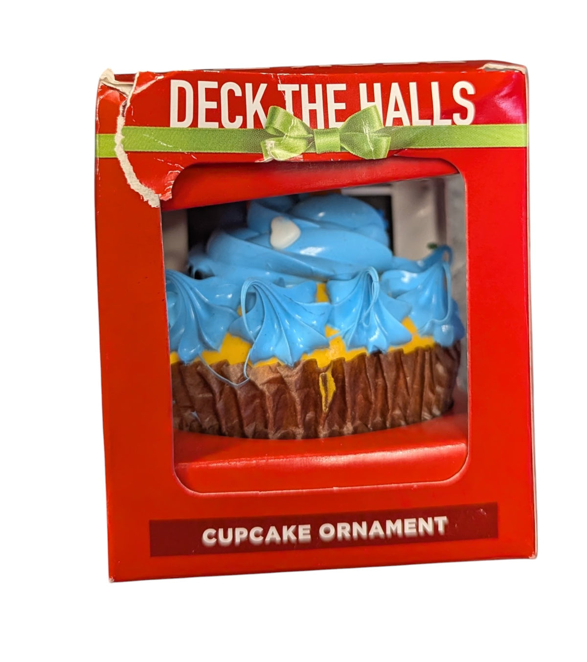 2016 Walgreen Deck The Halls - Blue Foam Frosting Cupcake Ornament image 2