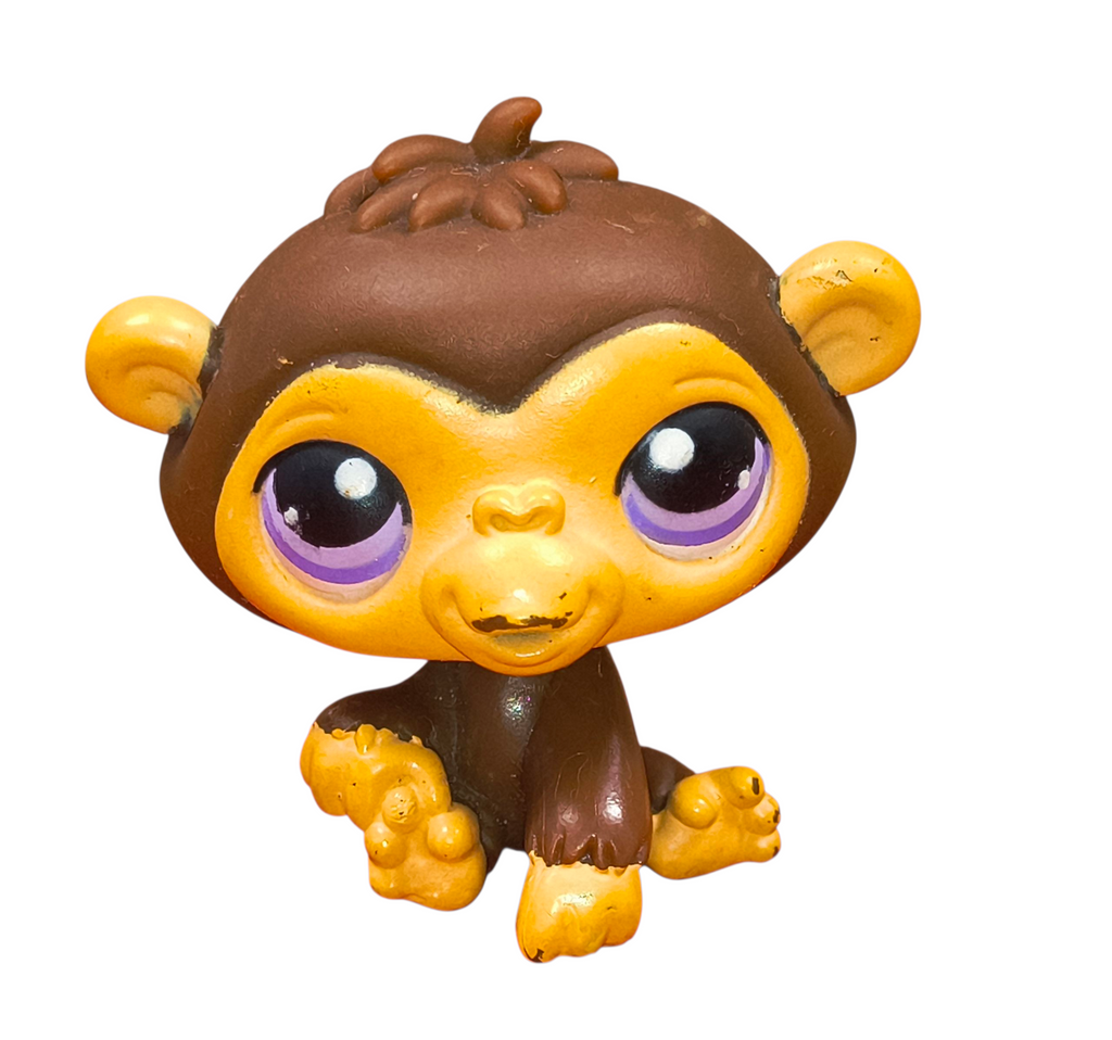Hasbro LPS Littlest Pet Shop #359 Brown Chimpanzee Purple Eyes