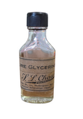Vintage Early 1900s Pure Glycerine Bottle With Label S. L. Chasins Pharmacist